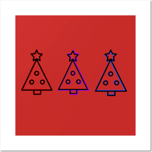 Christmas tree (RED) Posters and Art